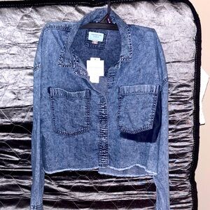 Cropped Denim Shirt